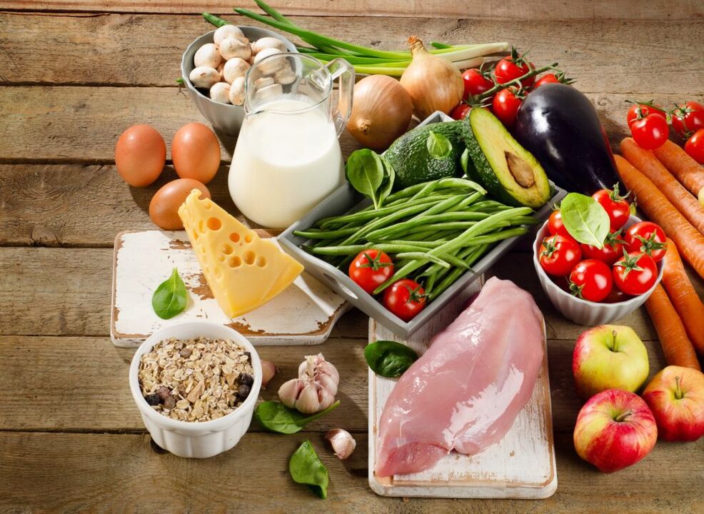 A variedade de produtos permitidos para persoas con gastrite seguindo a dieta Táboa 6. 